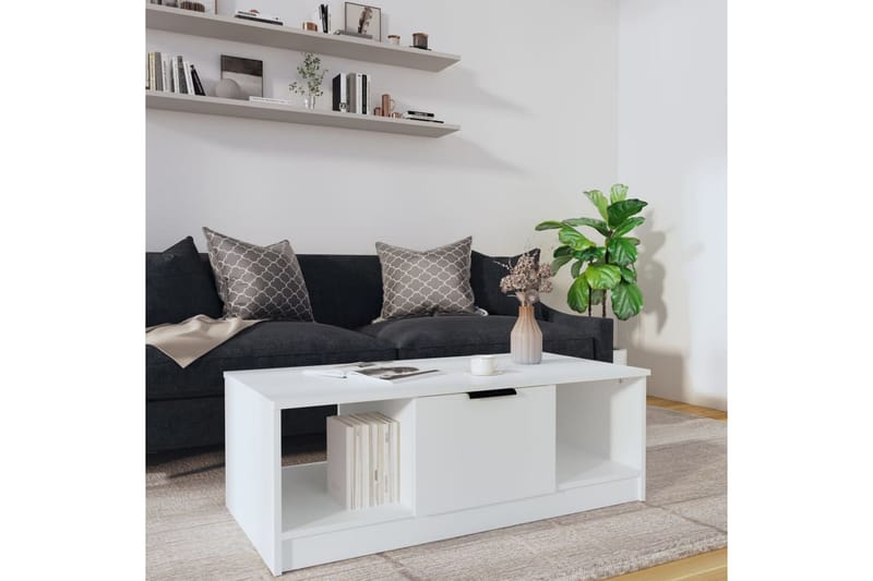 Sohvapöytä valkoinen 102x50x36 cm tekninen puu - Valkoinen - Huonekalut - Pöytä & ruokailuryhmä - Sohvapöytä