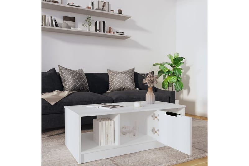 Sohvapöytä valkoinen 102x50x36 cm tekninen puu - Valkoinen - Huonekalut - Pöytä & ruokailuryhmä - Sohvapöytä