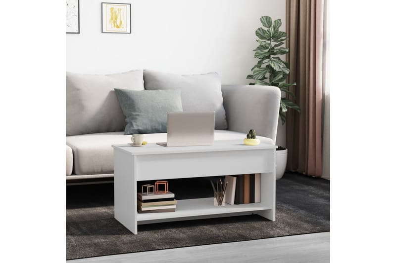 Sohvapöytä valkoinen 102x50x52,5 cm tekninen puu - Valkoinen - Huonekalut - Pöytä & ruokailuryhmä - Sohvapöytä