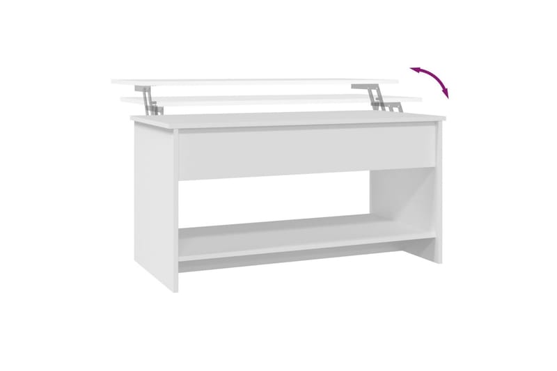 Sohvapöytä valkoinen 102x50x52,5 cm tekninen puu - Valkoinen - Huonekalut - Pöytä & ruokailuryhmä - Sohvapöytä