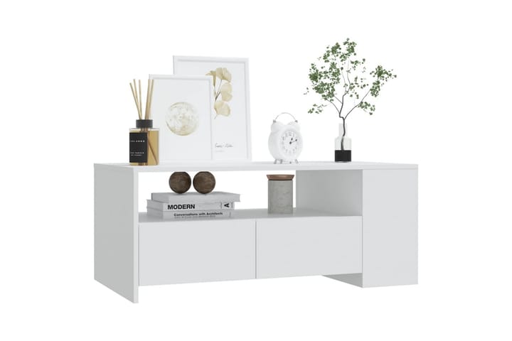 Sohvapöytä valkoinen 102x55x45 cm tekninen puu - Valkoinen - Sohvapöytä