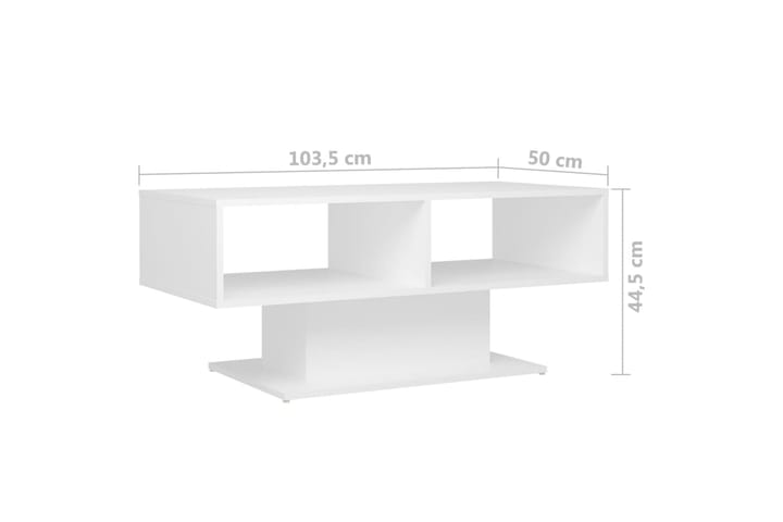 Sohvapöytä valkoinen 103,5x50x44,5 cm lastulevy - Sohvapöytä