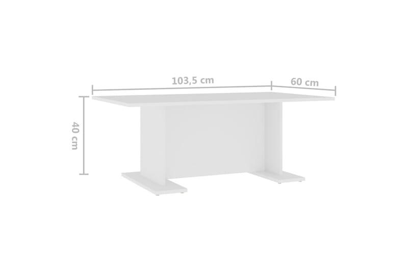 Sohvapöytä valkoinen 103,5x60x40 cm lastulevy - Huonekalut - Pöytä & ruokailuryhmä - Sohvapöytä