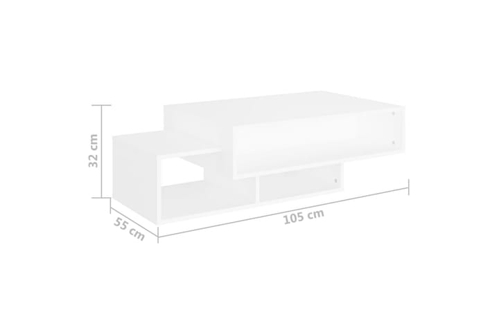 Sohvapöytä valkoinen 105x55x32 cm lastulevy - Valkoinen - Sohvapöytä