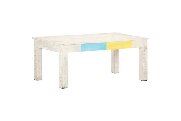 Sohvapöytä valkoinen 110x60x45 cm täysi mangopuu - Valkoinen - Sohvapöytä