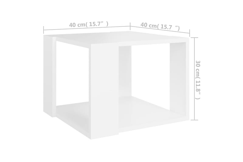 Sohvapöytä valkoinen 40x40x30 cm lastulevy - Sohvapöytä