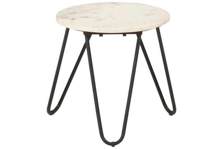 Sohvapöytä valkoinen 40x40x40 cm aito kivi marmorikuviolla - Sohvapöytä