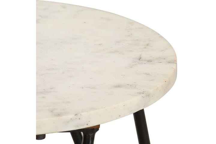Sohvapöytä valkoinen 40x40x40 cm aito kivi marmorikuviolla - Sohvapöytä