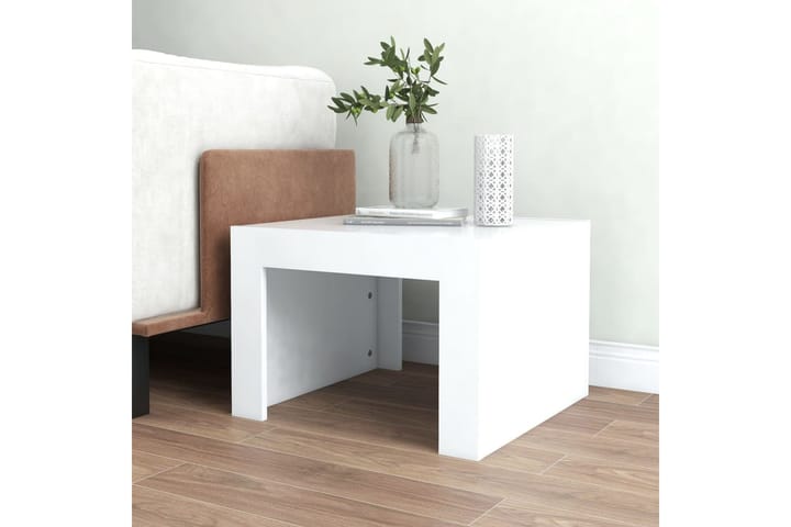 Sohvapöytä valkoinen 50x50x35 cm lastulevy - Valkoinen - Sohvapöytä