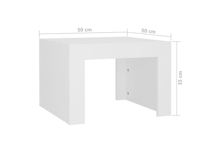 Sohvapöytä valkoinen 50x50x35 cm lastulevy - Valkoinen - Sohvapöytä