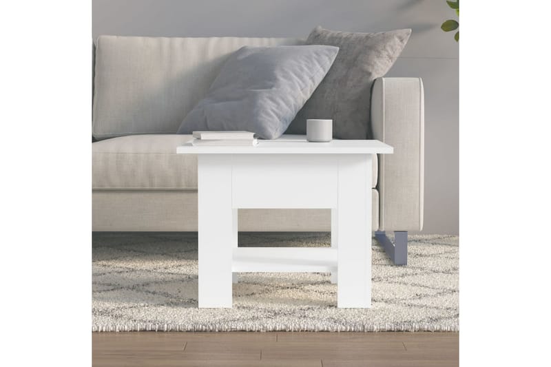 Sohvapöytä valkoinen 55x55x42 cm lastulevy - Valkoinen - Huonekalut - Pöytä & ruokailuryhmä - Sohvapöytä