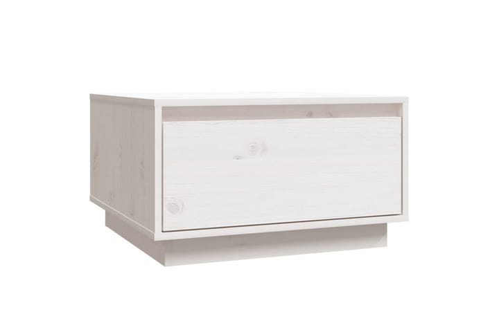 Sohvapöytä valkoinen 55x56x32 cm täysi mänty - Valkoinen - Sohvapöytä