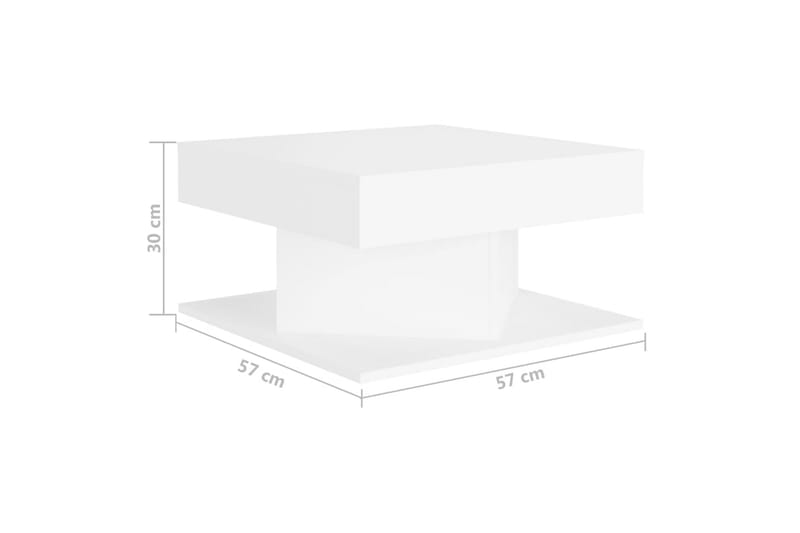 Sohvapöytä valkoinen 57x57x30 cm lastulevy - Valkoinen - Huonekalut - Pöytä & ruokailuryhmä - Sohvapöytä