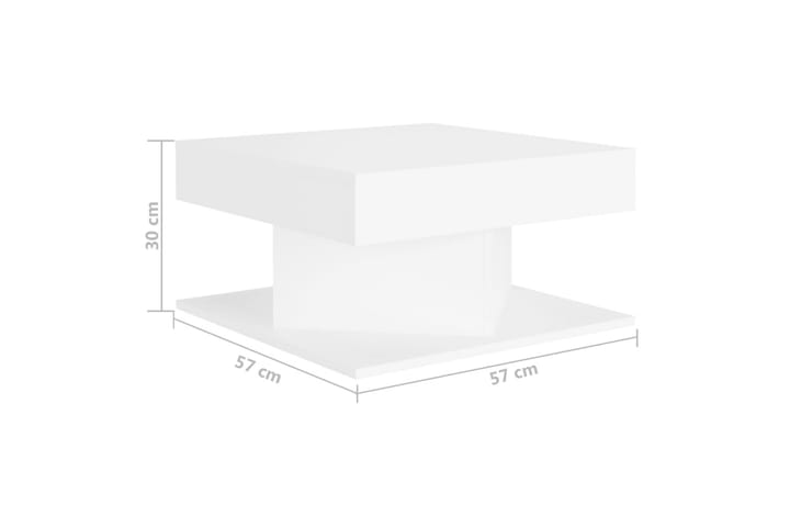 Sohvapöytä valkoinen 57x57x30 cm lastulevy - Valkoinen - Sohvapöytä