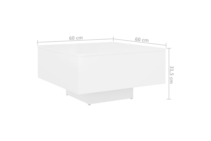 Sohvapöytä valkoinen 60x60x31,5 cm lastulevy - Sohvapöytä