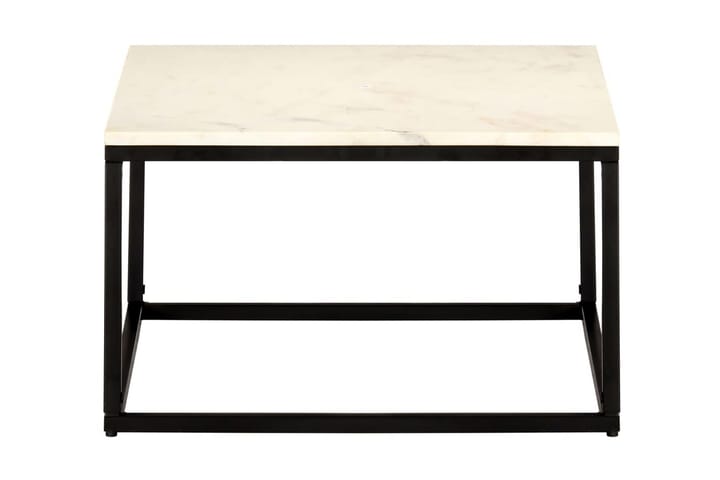 Sohvapöytä valkoinen 60x60x35 cm aito kivi marmorikuviolla - Sohvapöytä