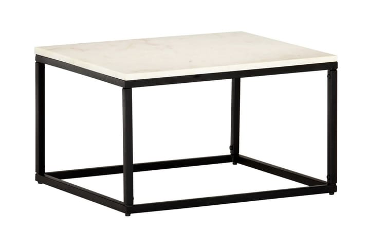 Sohvapöytä valkoinen 60x60x35 cm aito kivi marmorikuviolla - Sohvapöytä