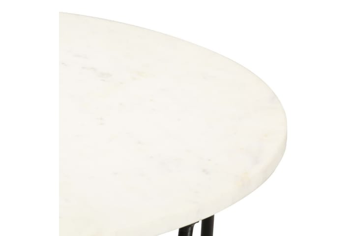 Sohvapöytä valkoinen 65x65x42 cm aito kivi marmorikuviolla - Sohvapöytä