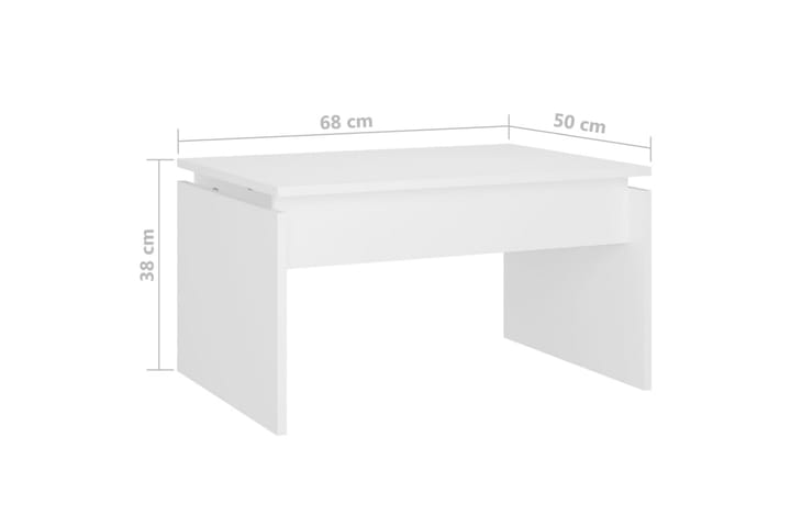Sohvapöytä valkoinen 68x50x38 cm lastulevy - Valkoinen - Sohvapöytä