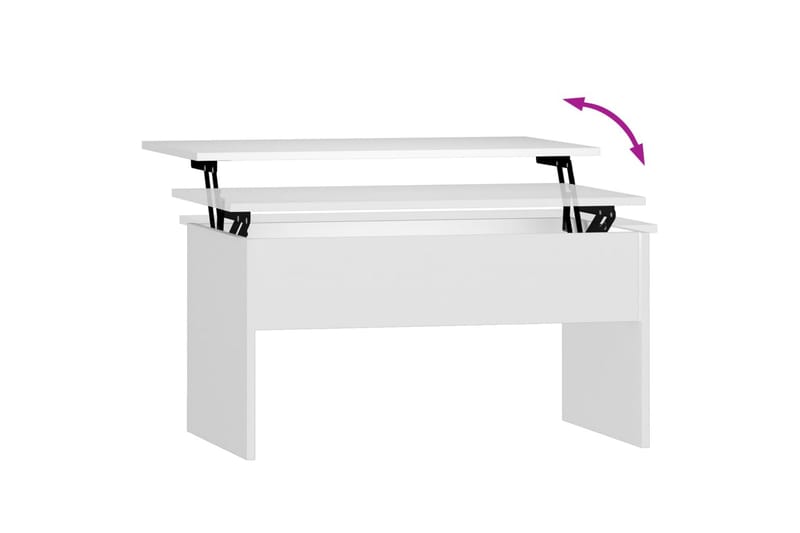 Sohvapöytä valkoinen 80x50,5x41,5 cm tekninen puu - Valkoinen - Huonekalut - P�öytä & ruokailuryhmä - Sohvapöytä