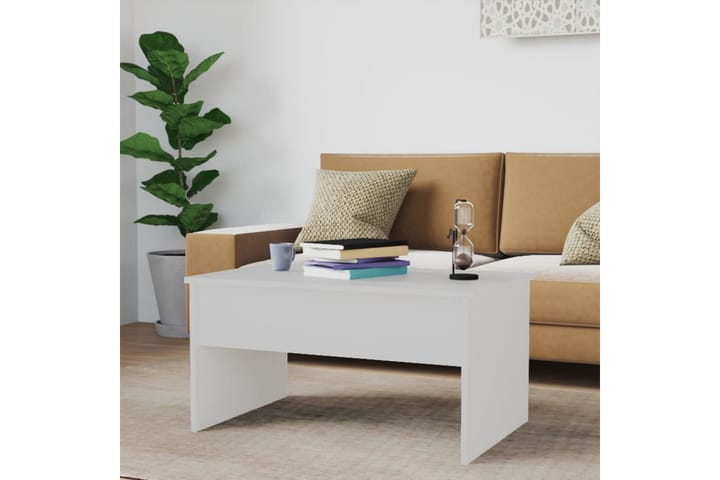 Sohvapöytä valkoinen 80x50,5x41,5 cm tekninen puu - Valkoinen - Sohvapöytä