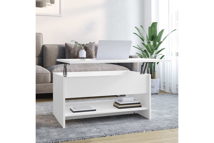Sohvapöytä valkoinen 80x50x40 cm tekninen puu - Valkoinen - Sohvapöytä