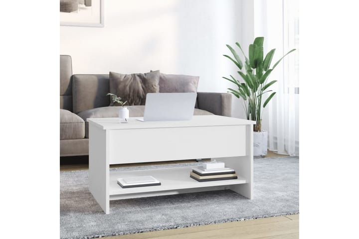 Sohvapöytä valkoinen 80x50x40 cm tekninen puu - Valkoinen - Sohvapöytä