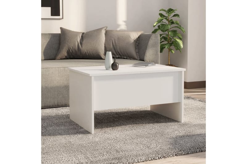 Sohvapöytä valkoinen 80x50x42,5 cm tekninen puu - Valkoinen - Huonekalut - Pöytä & ruokailuryhmä - Sohvapöytä