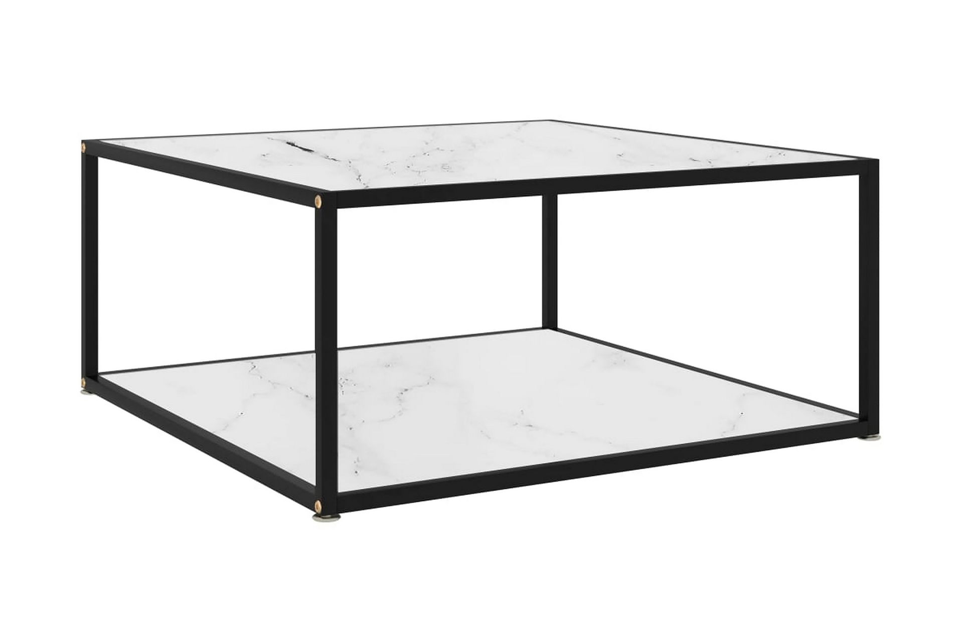 Sohvapöytä valkoinen 80x80x35 cm karkaistu lasi - Valkoinen - Huonekalut - Pöytä & ruokailuryhmä - Sohvapöytä