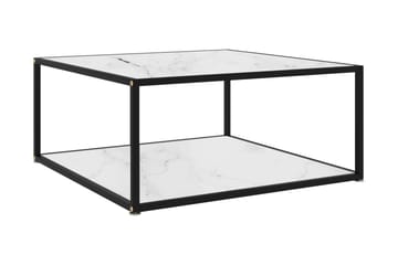 Sohvapöytä valkoinen 80x80x35 cm karkaistu lasi - Valkoinen - Huonekalut - Pöytä & ruokailuryhmä - Sohvapöytä