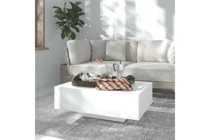 Sohvapöytä valkoinen 85x55x31 cm lastulevy - Sohvapöytä