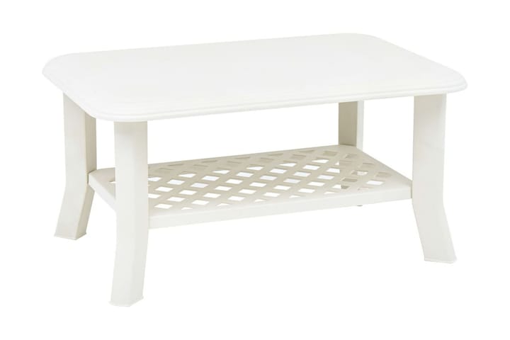 Sohvapöytä valkoinen 90x60x46 cm muovi - Valkoinen - Sohvapöytä