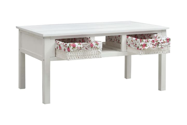 Sohvapöytä valkoinen 99,5x60x48 cm puu - Valkoinen - Sohvapöytä