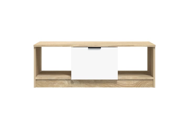 Sohvapöytä valkoinen ja Sonoma-tammi 102x50x36 cm tekninen p - Beige - Sohvapöytä