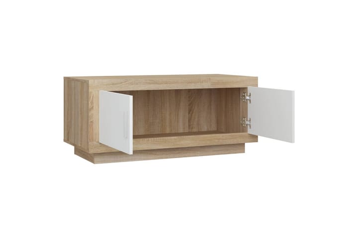Sohvapöytä valkoinen ja Sonoma-tammi 102x50x45 cm tekninen p - Beige - Sohvapöytä