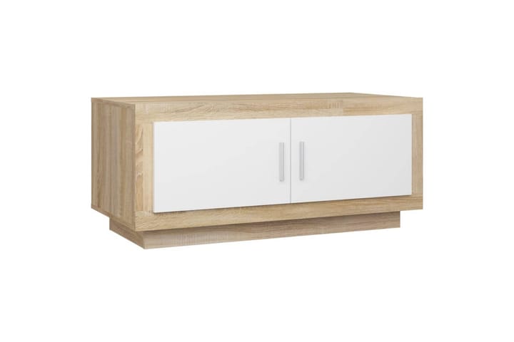 Sohvapöytä valkoinen ja Sonoma-tammi 102x50x45 cm tekninen p - Beige - Sohvapöytä