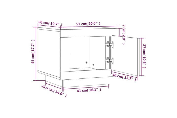 Sohvapöytä valkoinen ja Sonoma-tammi 51x50x45 cm tekninen pu - Beige - Sohvapöytä
