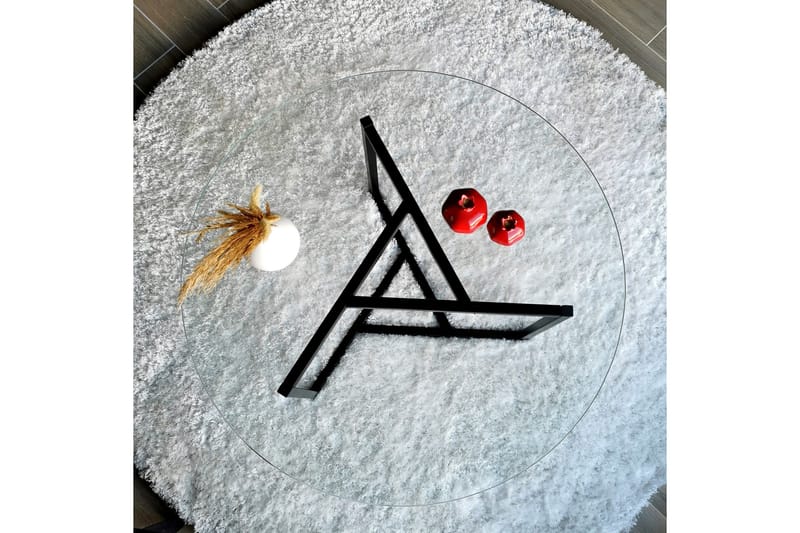 Sohvapöytä Vallsbo 75 cm Pyöreä X-jalat - Savunvärinen - Huonekalut - Pöytä & ruokailuryhmä - Sohvapöytä