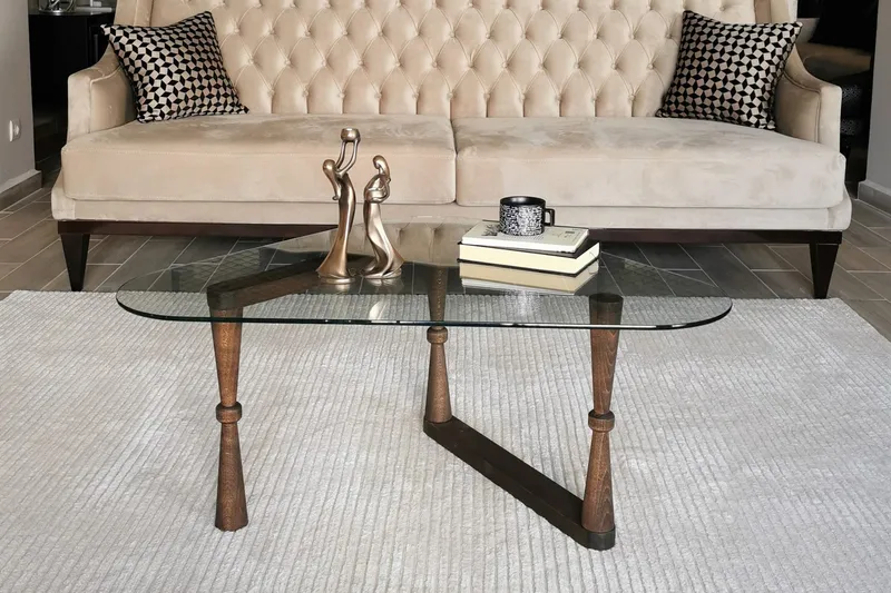 Sohvapöytä Vallsbo 96 cm Kolmikulmainen, Pähkinänruskea