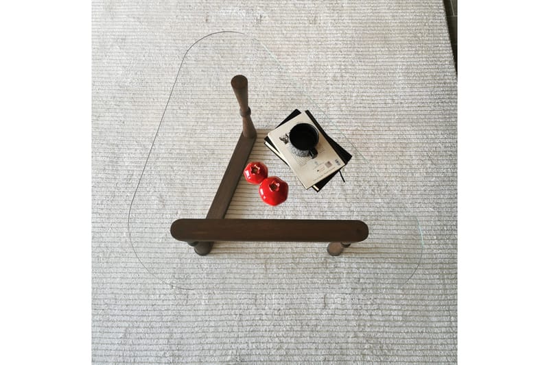 Sohvapöytä Vallsbo 96 cm Kolmikulmainen - Pähkinänruskea - Huonekalut - Pöytä & ruokailuryhmä - Sohvapöytä