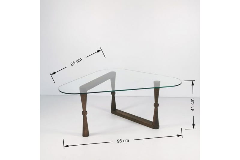 Sohvapöytä Vallsbo 96 cm Kolmikulmainen - Pähkinänruskea - Huonekalut - Pöytä & ruokailuryhmä - Sohvapöytä