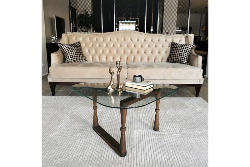 Sohvapöytä Vallsbo 96 cm Kolmikulmainen - Pähkinänruskea - Huonekalut - Pöytä & ruokailuryhmä - Sohvapöytä