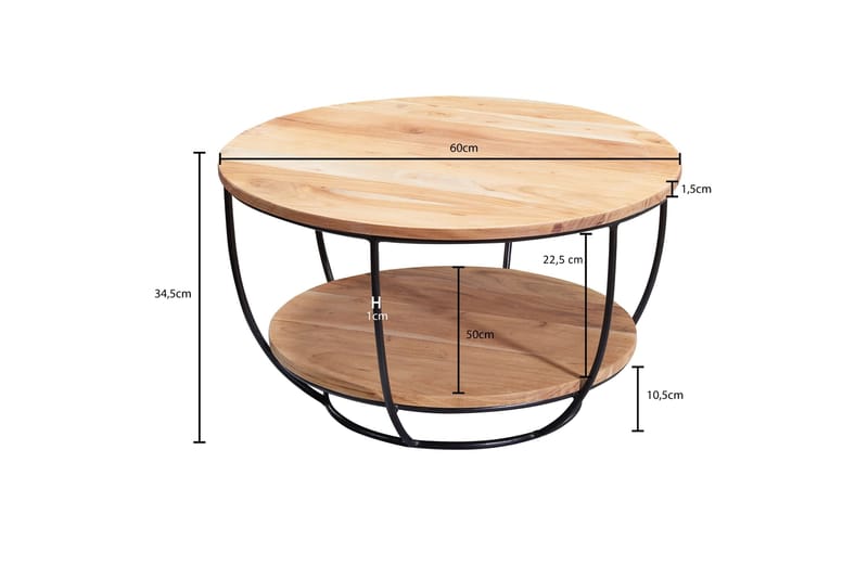 Sohvapöytä Vandolah 60 cm - Puu/Luonnonväri - Huonekalut - Pöytä & ruokailuryhmä - Sohvapöytä