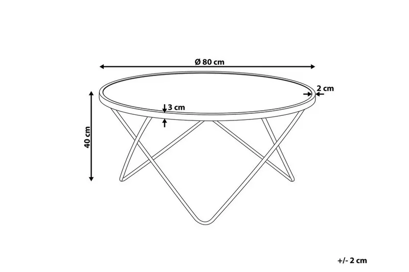 Sohvapöytä Vanlaarhoven 80 cm Pyöreä - Valkoinen/Hopea - Huonekalut - Pöytä & ruokailuryhmä - Sohvapöytä