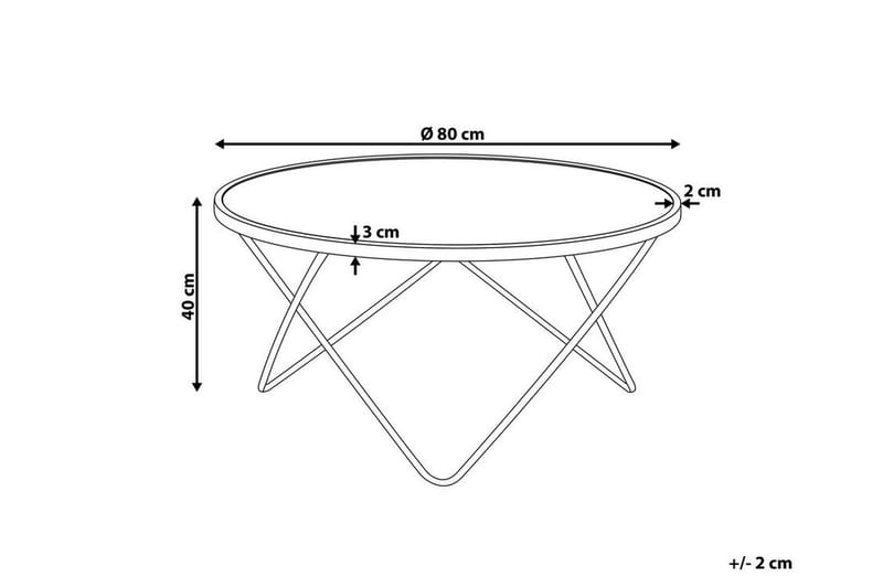 Sohvapöytä Vanlaarhoven 80 cm Pyöreä - Valkoinen - Huonekalut - Pöytä & ruokailuryhmä - Sohvapöytä