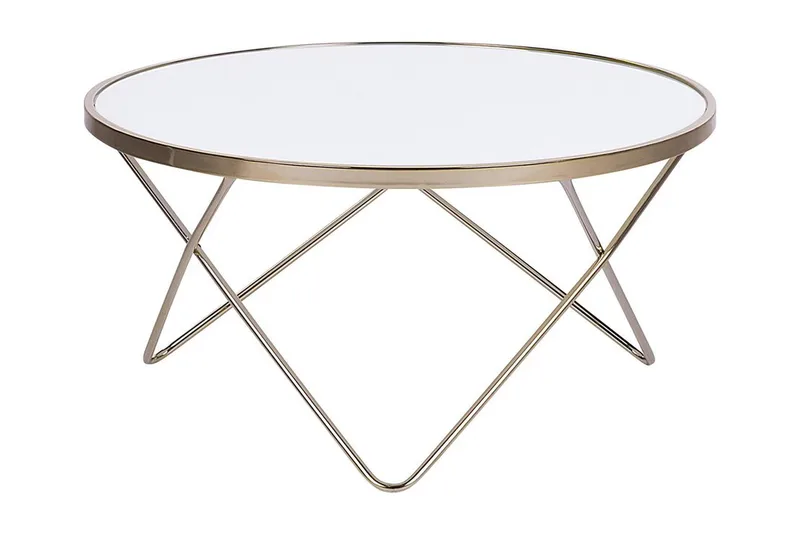 Sohvapöytä Vanlaarhoven 80 cm Pyöreä - Valkoinen - Huonekalut - Pöytä & ruokailuryhmä - Sohvapöytä