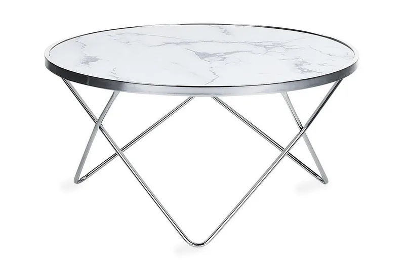 Sohvapöytä Vanlaarhoven Marmoriefekti, Valkoinen