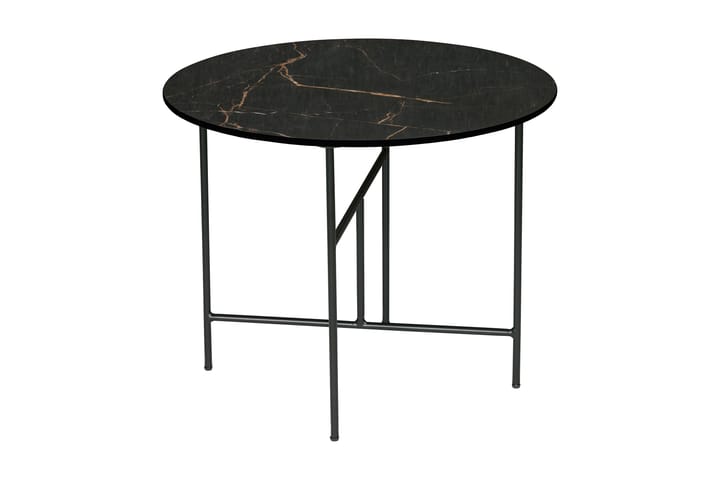 Sohvapöytä Viboda 60 cm Pyöreä Marmorikuvio - Musta - Sohvapöytä - Marmoripöyd�ät