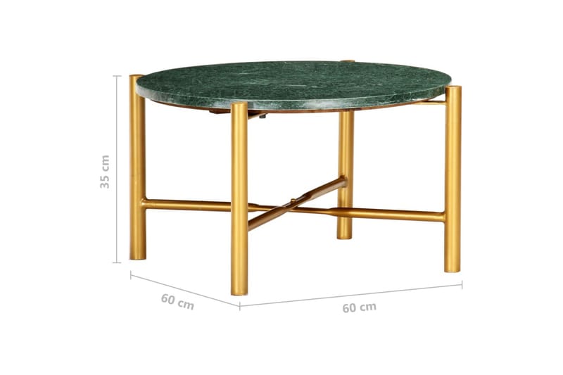 Sohvapöytä vihreä 60x60x35 cm aito kivi marmorikuviolla - Vihreä - Huonekalut - Pöytä & ruokailuryhmä - Sohvapöytä