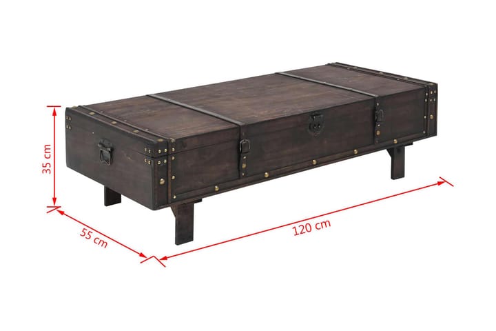 Sohvapöytä vintagetyyli puu 120x55x35 cm - Ruskea - Sohvapöytä